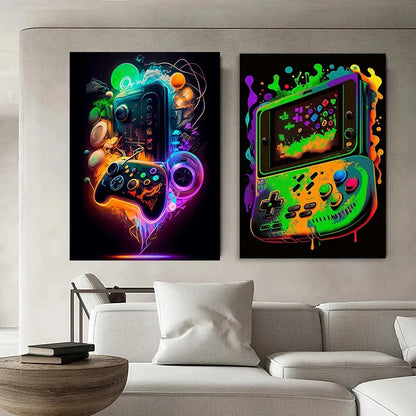 Game Room Decor Pop Art Posters and Prints Wall Art Canvas