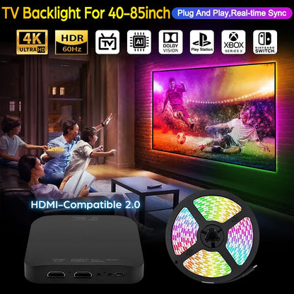 TV LED Backlight HDMI Sync Box 4K Compatible