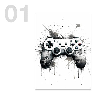 Wall Art Posters and Prints Canvas Black White Decor Gaming