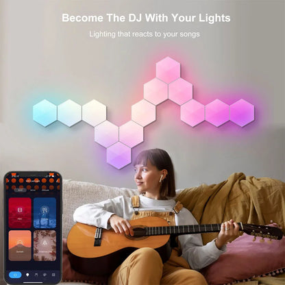 Hexagon RGB Wall Panel Neon Light Quantum Lamp