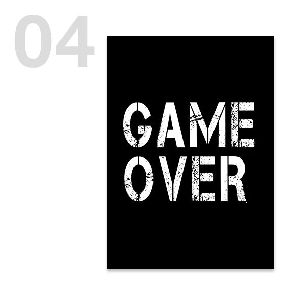 Wall Art Posters and Prints Canvas Black White Decor Gaming