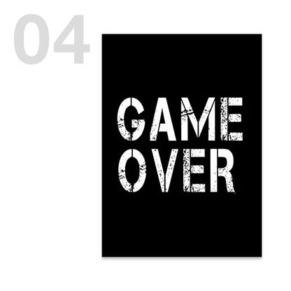 Wall Art Posters and Prints Canvas Black White Decor Gaming